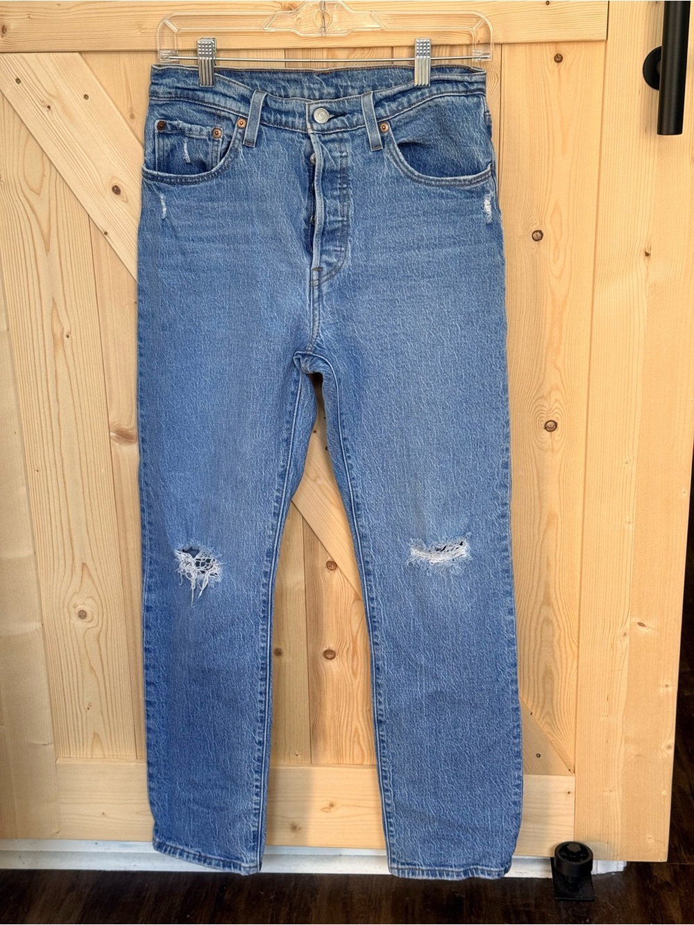 Levi's 501  Distressed Straight Jeans